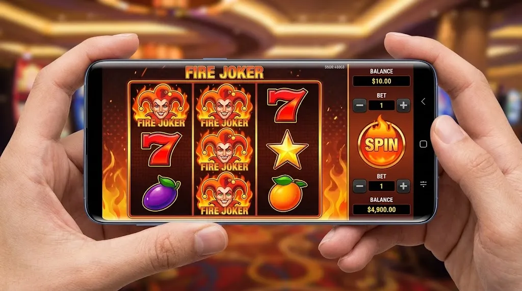 Fire Joker mobile gameplay — HTML5 landscape mode on smartphone